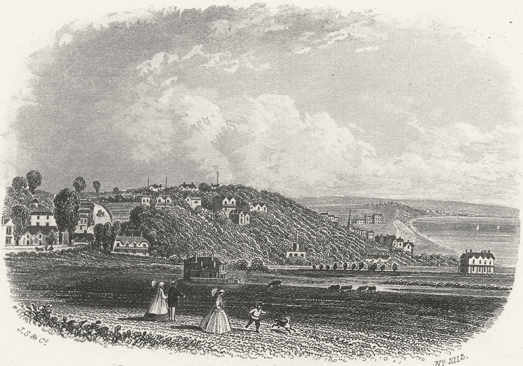 IOW. Shanklin Isle of Wight c1850 old antique vintage print picture